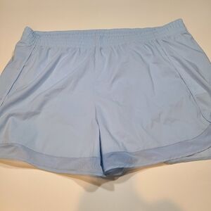 Athleta Light Blue Mesh Racer Run Athletic Shorts in Size 3X